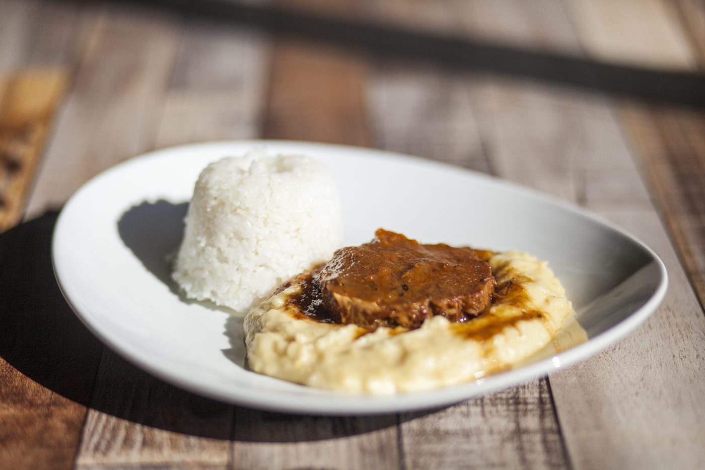 Puré con Asado